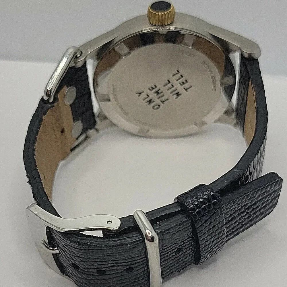 Diesel DBG0001 Men's Black Leather Analog Dial Quartz Genuine Wrist Watch AM923